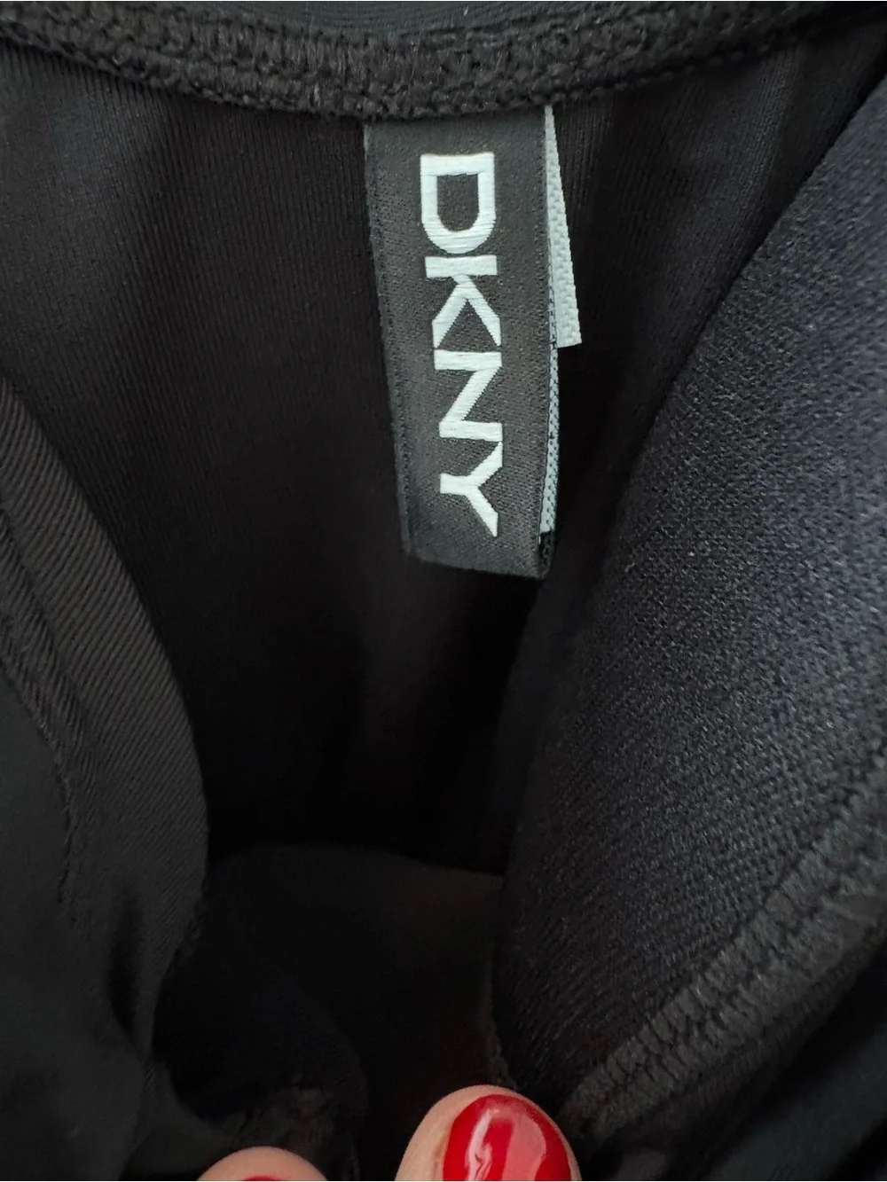 NWT DKNY Black One-Piece Twist Wrap Front Swimsuit Size Medium - Picture 8 of 12